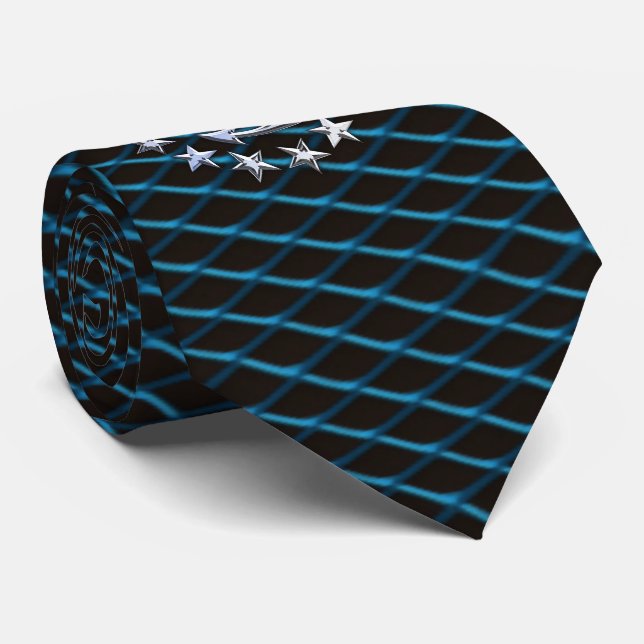 Sea Foam Chrome Yacht Flag Automotive Grille Print Tie (Rolled)