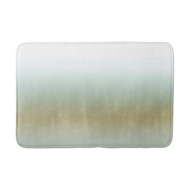 Sea Foam Gold White Elegant Beach Modern Coastal Bath Mat (Front)