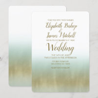 Sea Foam Gold White Elegant Beach Modern Wedding