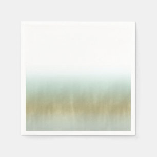 Sea Foam Gold White Elegant Beach Modern Wedding Napkin