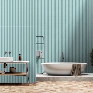 Sea Foam Green And Dusty Teal Stripes Wallpaper