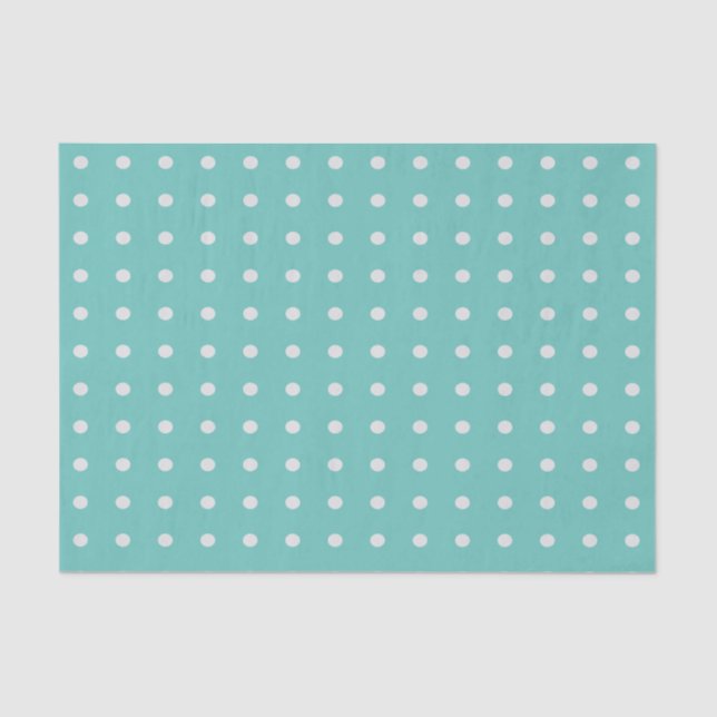 Sea Foam Green and White Polka Dots Tissue Paper (Front)