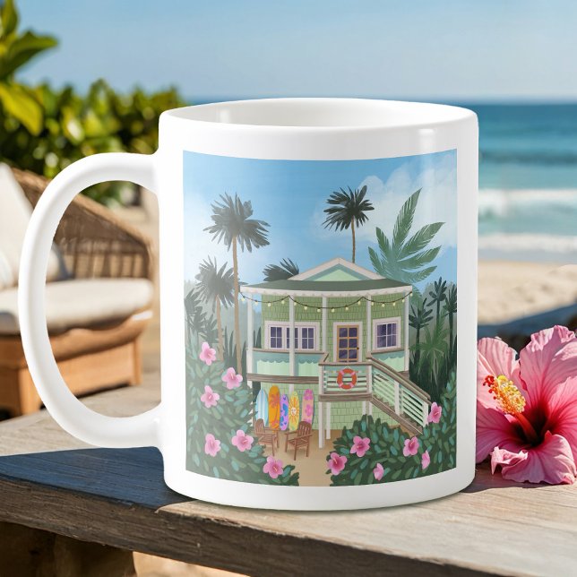 Sea Foam Green Beach House Coffee Mug (Creator Uploaded)