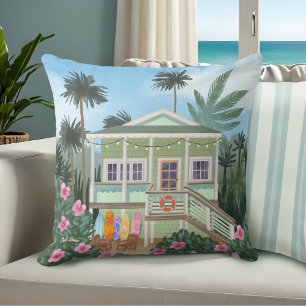 Sea Foam Green Beach House Cushion