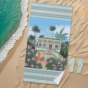 Sea Foam Green Beach House Towel