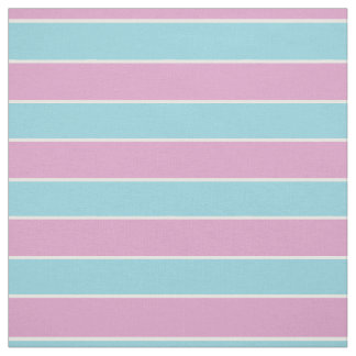 Sea foam green/blue with pink/white stripes fabric