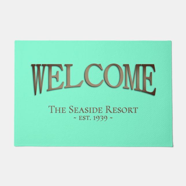 Sea Foam Green Welcome Mat (Front)
