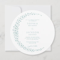 Sea Foam Moon of Stars White Wedding Invitation