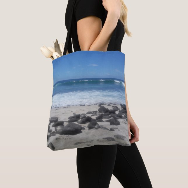 Sea Foam Ocean Lava Beach Tote Bag (Close Up)