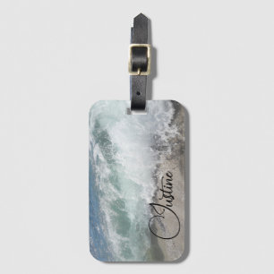 Sea Foam Ocean Wave Personalised Luggage Tag