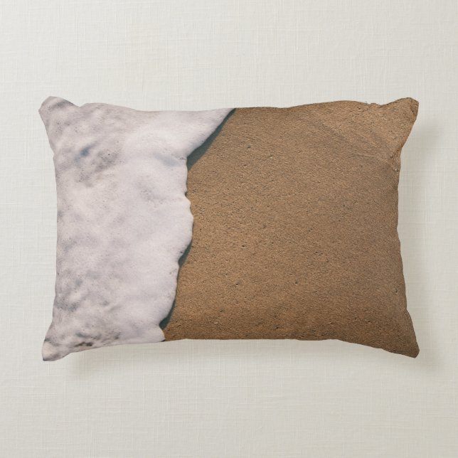 Sea foam on sand decorative cushion (Front)