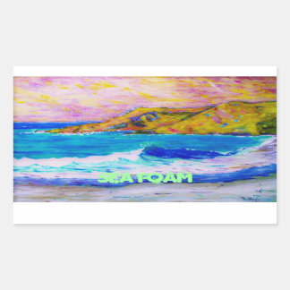 sea foam rectangular sticker
