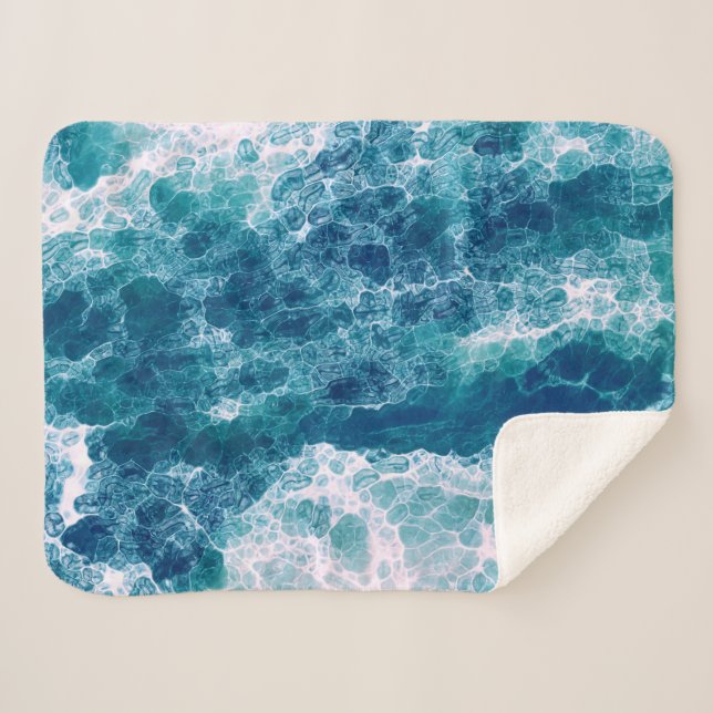 Sea Foam  Sherpa Blanket (Front (Horizontal))
