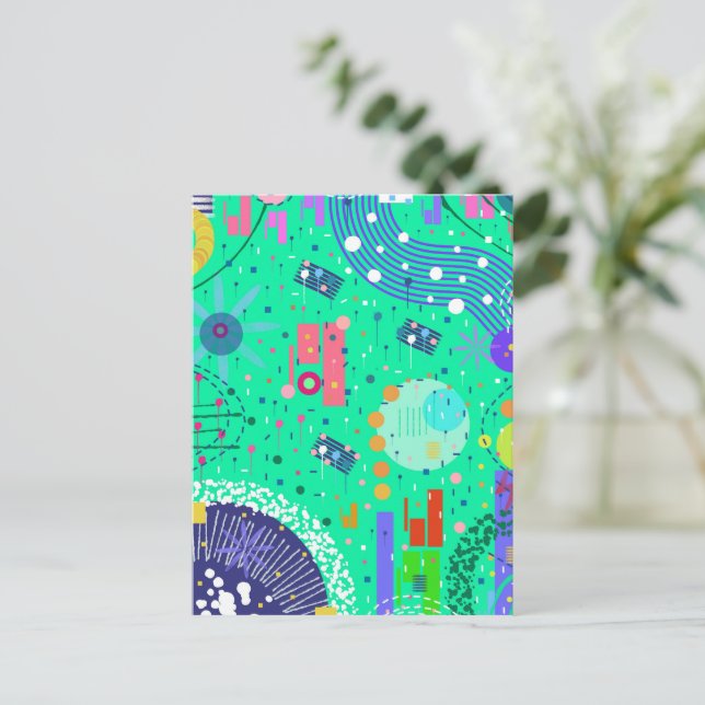 Sea Foam Summer: Abstract Art  Postcard (Standing Front)