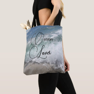 Sea Foam Wave Ocean Lover Personalised Tote Bag