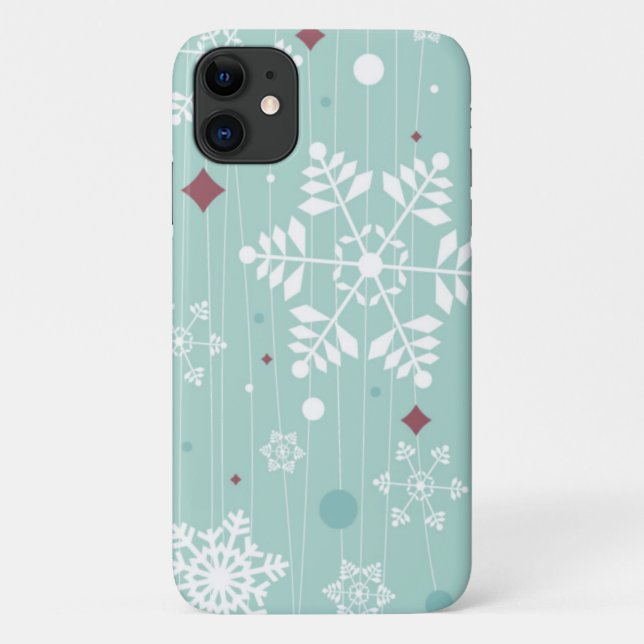 Sea foam Winter Snowflake Case-Mate iPhone Case (Back)