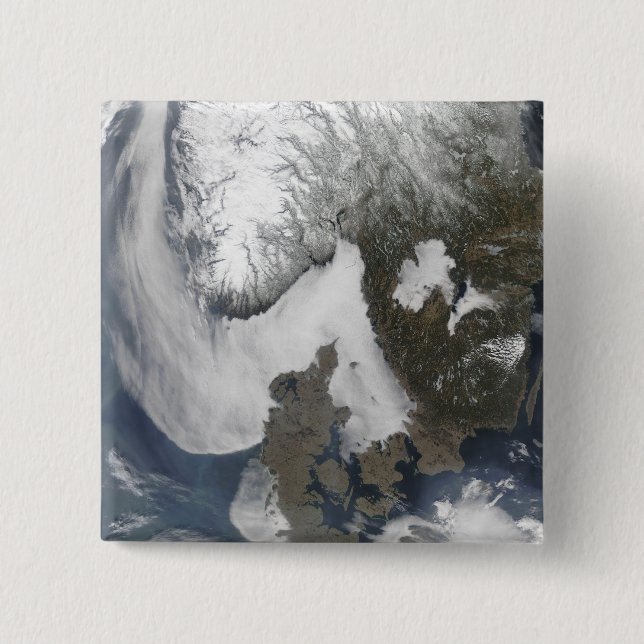 Sea Fog in Scandinavia 15 Cm Square Badge (Front)