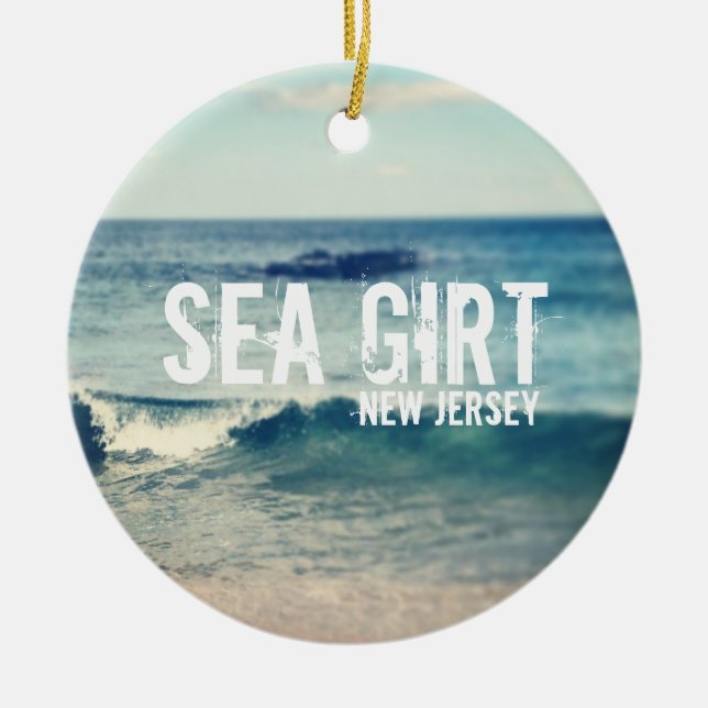 Sea Girt- 2013 - Recovery at the  Shore Ceramic Tree Decoration (Front)