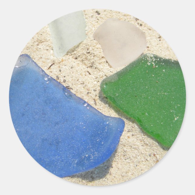sea glass 2 classic round sticker (Front)