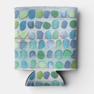 Sea Glass and Driftwood Can Cooler