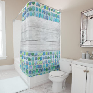 Sea Glass Beach Driftwood Shower Curtain
