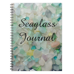 Sea glass, beach glass art photo Journal notebook