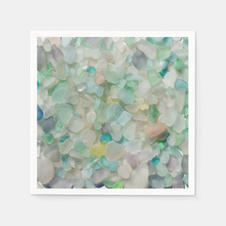 Sea glass, beach glass art photo napkins