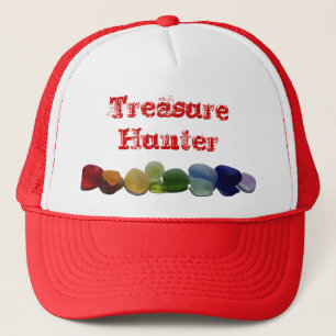 Sea glass, beach glass rainbow baseball cap