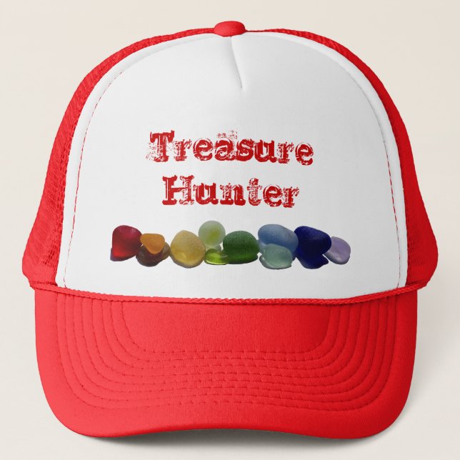 Sea glass, beach glass rainbow baseball cap (Front)