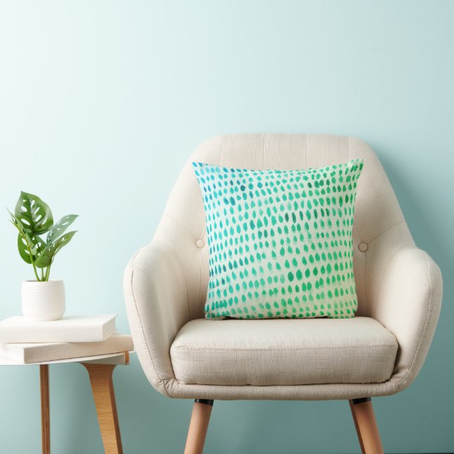 Sea Glass Beach Pebbles Coastal Throw Pillow (Chair)