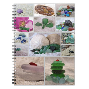 Sea glass collage - notebook