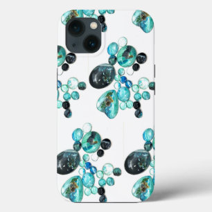 Sea glass colours flowers and bling  iPhone 13 case