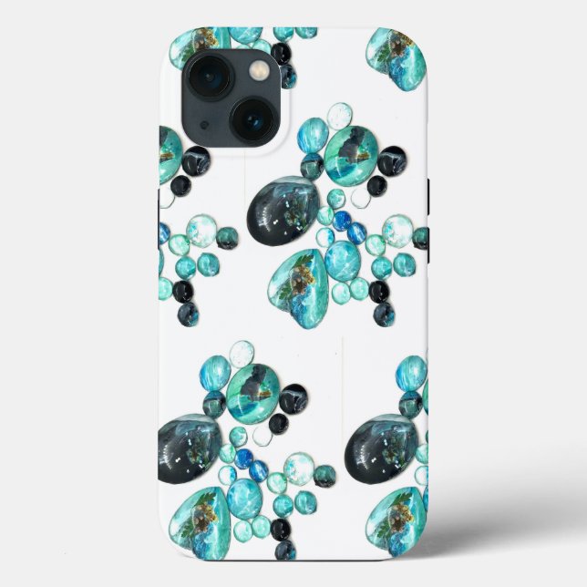 Sea glass colours flowers and bling  Case-Mate iPhone case (Back)