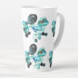 Sea glass colours flowers and bling  latte mug