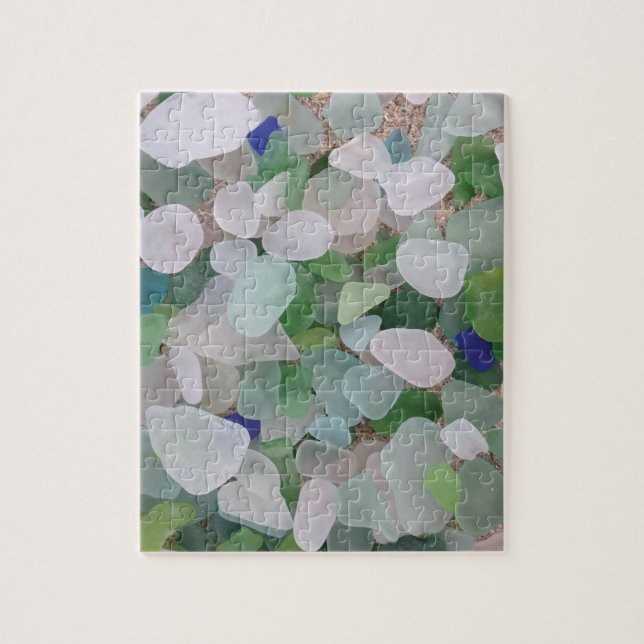 Sea glass from the ocean jigsaw puzzle (Vertical)