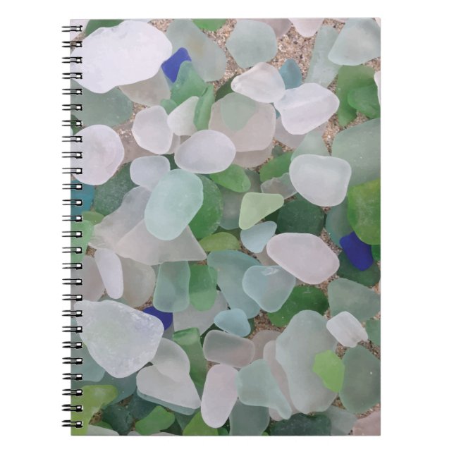 Sea glass from the ocean spiral notebook (Front)