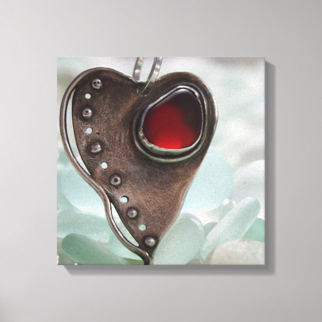 Sea Glass Heart Canvas Print (Front)