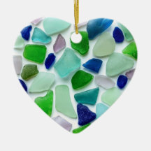 Sea Glass Heart Mother's Day Ornament