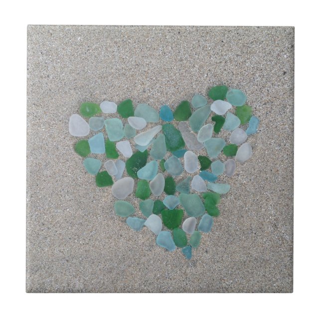Sea glass heart tile (Front)