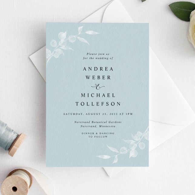 Sea Glass Light Turquoise Aqua Delicate Wedding Invitation (Creator Uploaded)