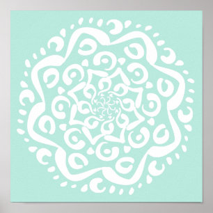 Sea Glass Mandala Poster