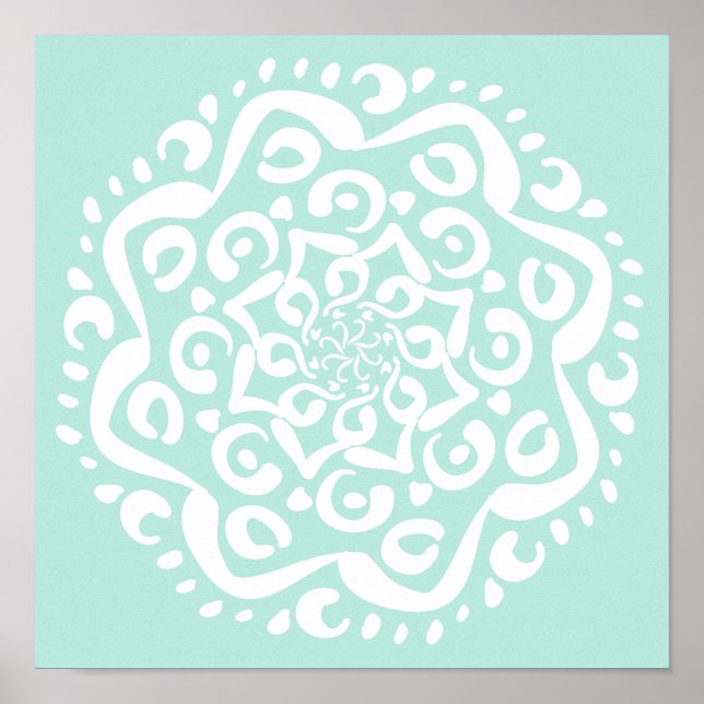 Sea Glass Mandala Poster (Front)
