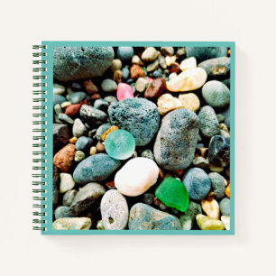 Sea Glass Marble Spiral Notebook