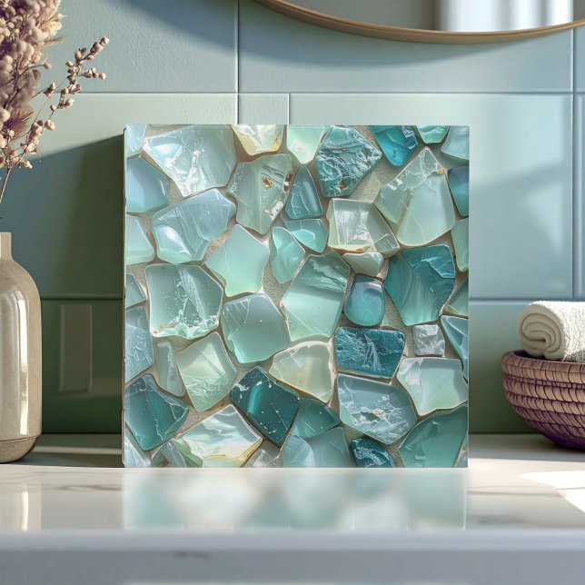 Sea Glass Mosaic Teal ID1183 Tile (Creator Uploaded)