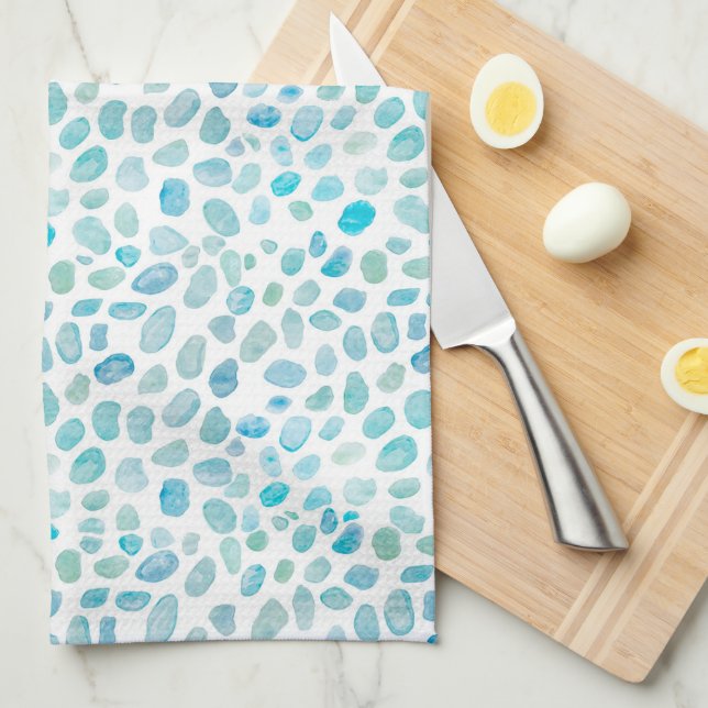 Sea Glass Painting Pattern Kitchen Kitchen Towel (Quarter Fold)