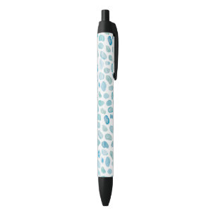 Sea Glass Pattern Blue Black Ink Pen
