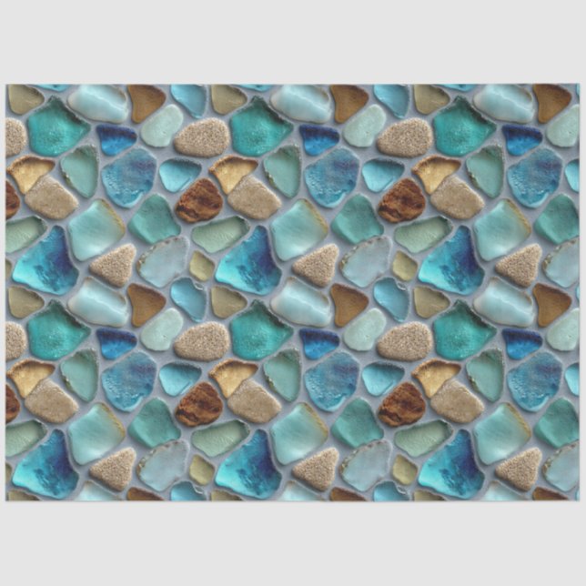 Sea Glass Pattern Decoupage Tissue Paper (Front)