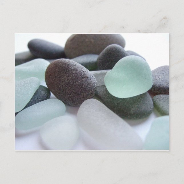 Sea glass postcard - Scottish sea glass close up (Front)