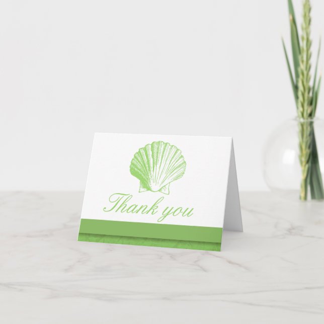 Sea Glass Sea Shell Thank You Note Cards (Front)