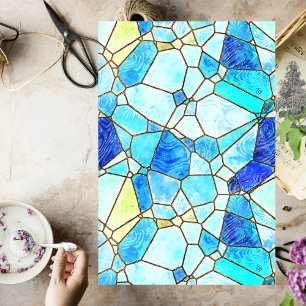 Sea Glass Stained Glass Decoupage Tissue Paper